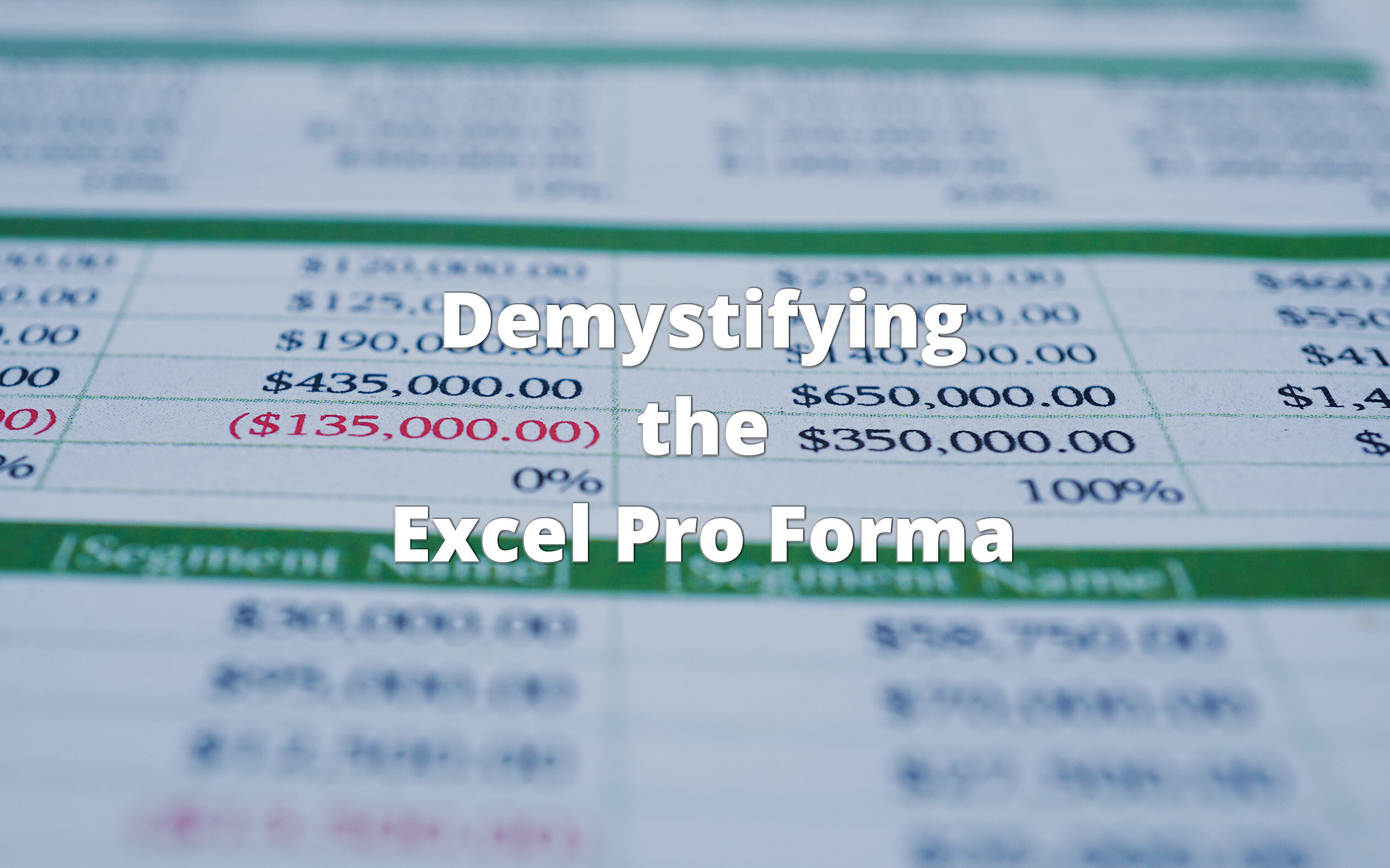 Demystifying-excel pro forma course